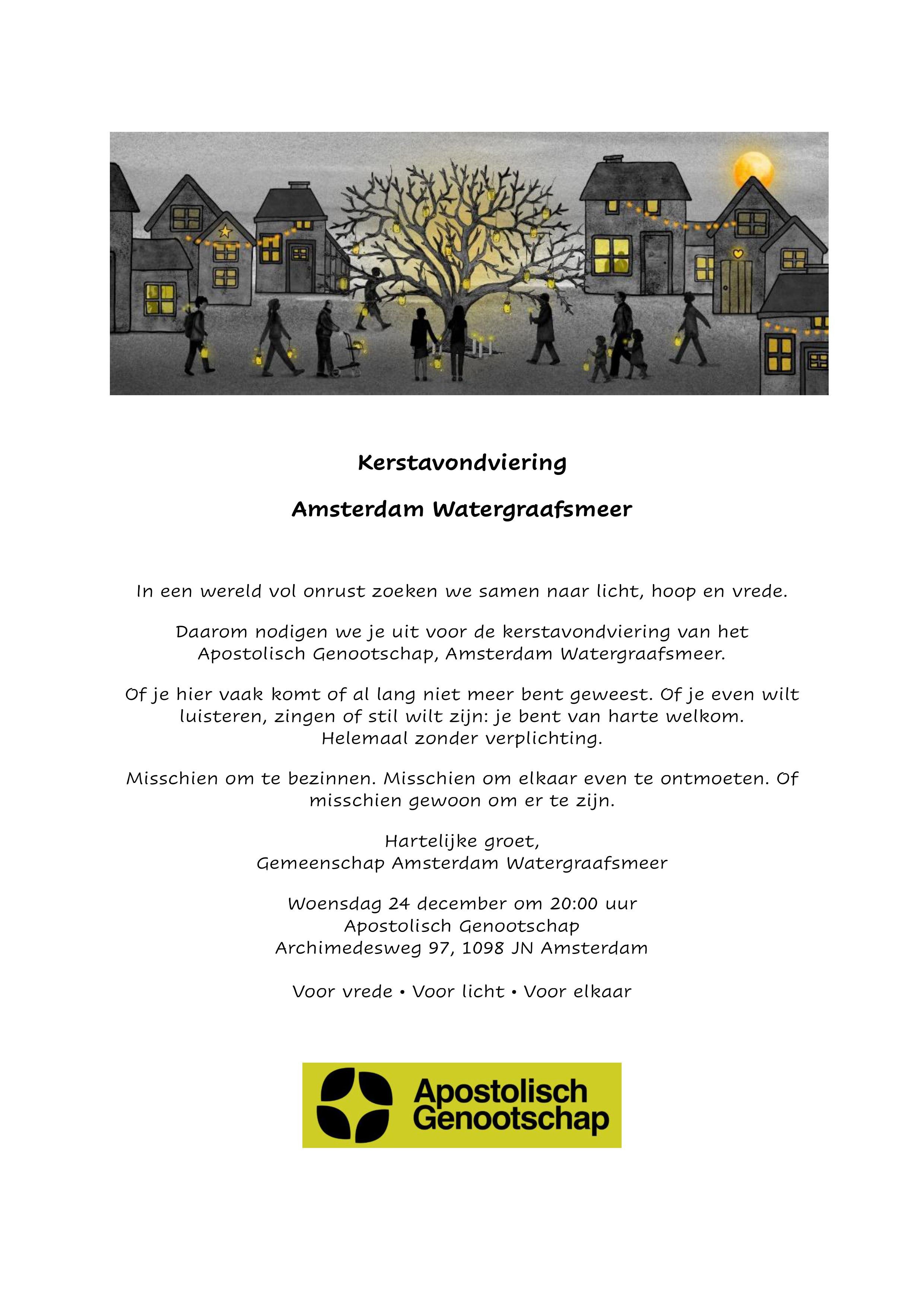 Uitnodiging kerstavondviering